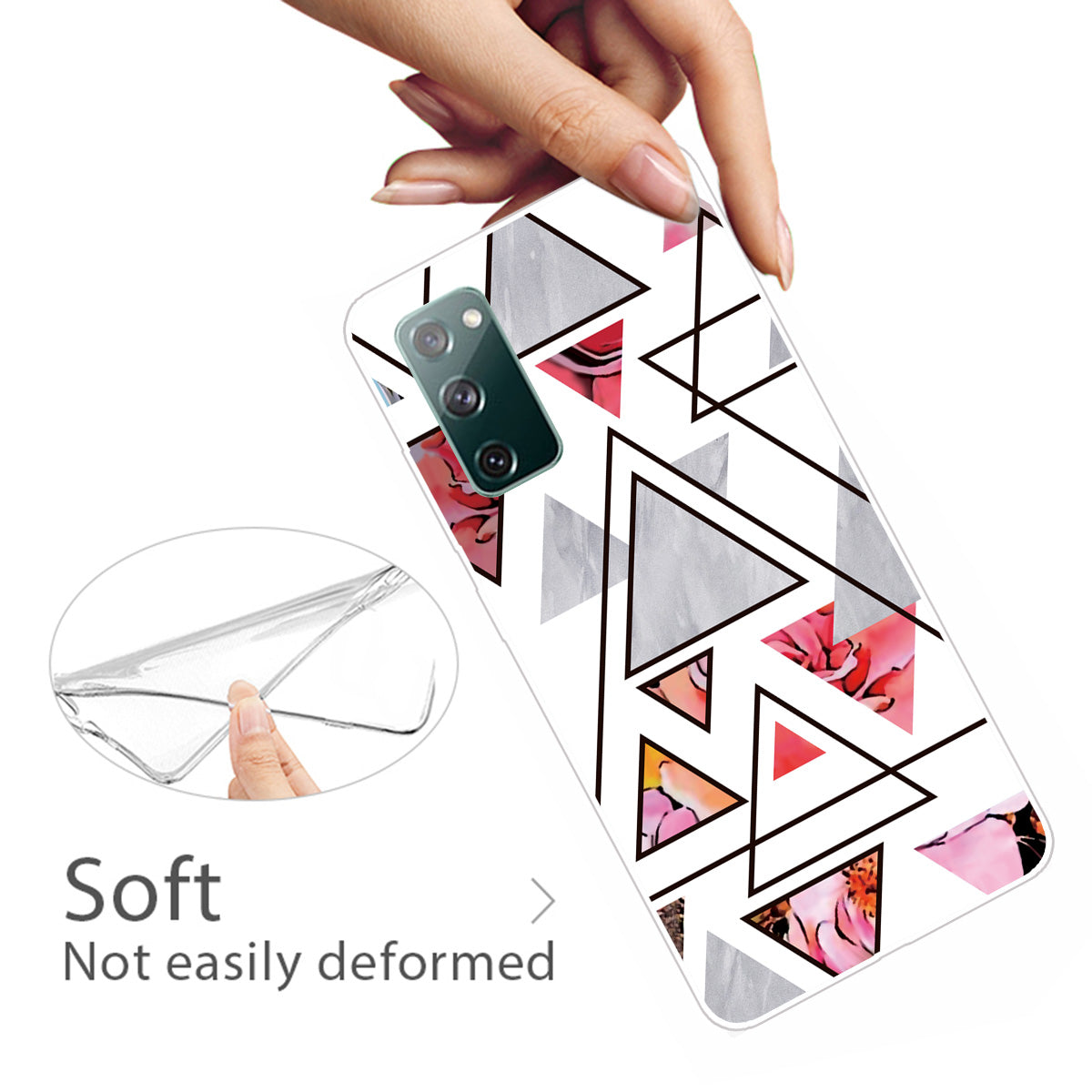 Triangle Marble Pattern Soft TPU Shockproof Phone Back Cover Case for Samsung Galaxy S20 FE/S20 FE 5G/S20 Lite/S20 FE 2022 - Style C Triangle Marble Pattern Soft TPU Shockproof Phone Back Cover Case for Samsung Galaxy S20 FE/S20 FE 5G/S20 Lite/S20 FE 2022 - Style C